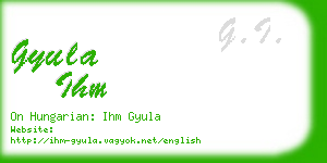 gyula ihm business card
